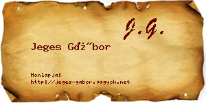 Jeges Gábor névjegykártya